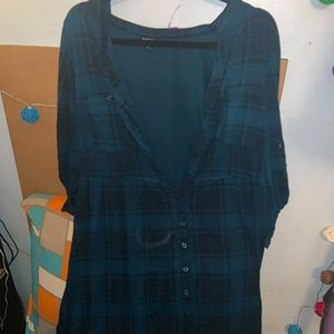 Torrid blue plaid dress